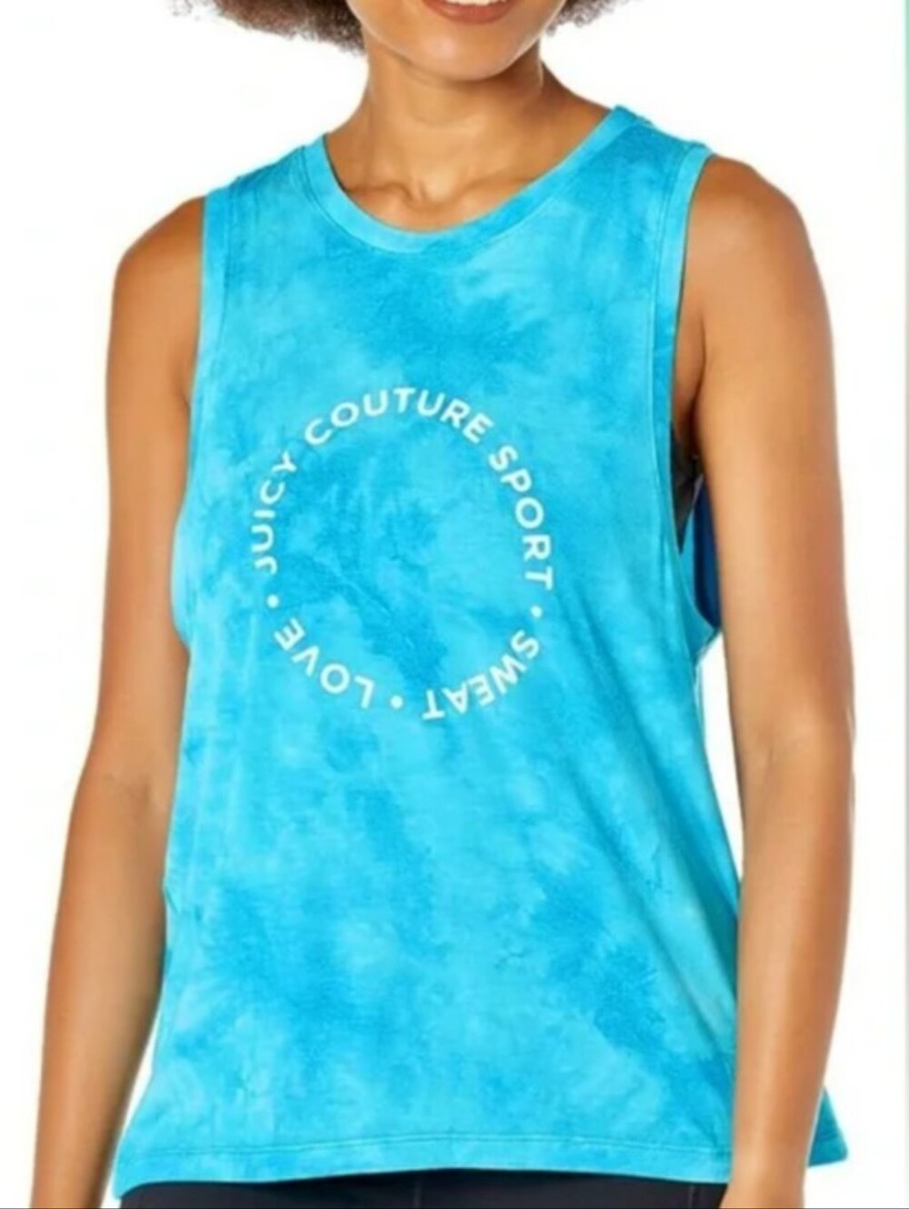 New Juicy Couture Teal Tie-dye Design Sport Tank Top Size XL